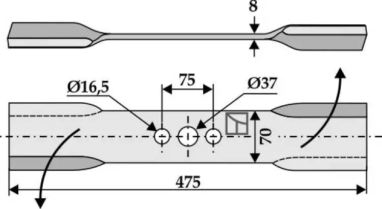 Mähermesser 475mm - links